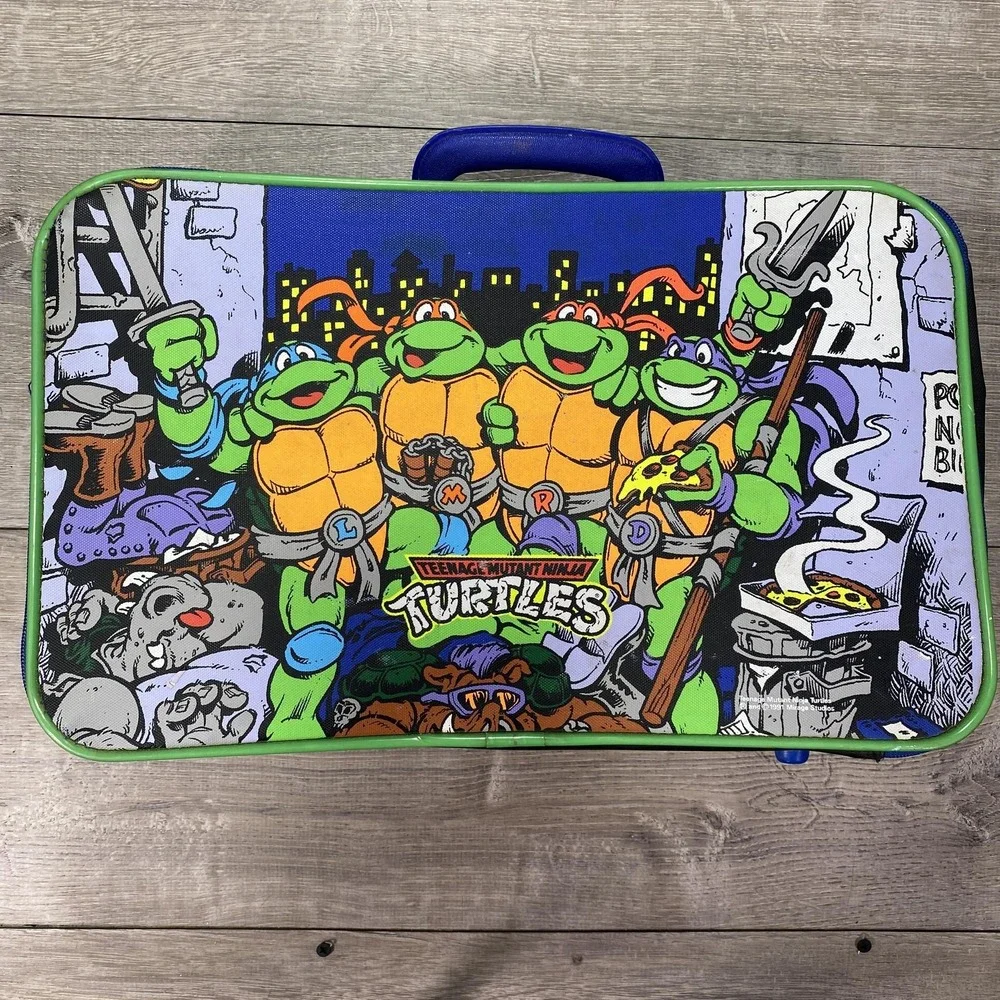 Imaginings 3 TMNT Suitcase Kids OS Blue 1991 Vintage Vinyl Carry Case Travel